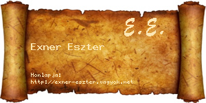 Exner Eszter névjegykártya